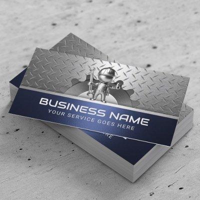Handyman Auto Repair Service Blue Metal Mechanic