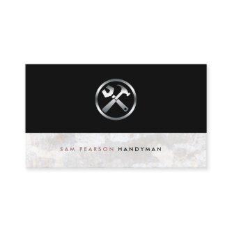 Handyman Bold Silver Repair Tools Icon Elegant