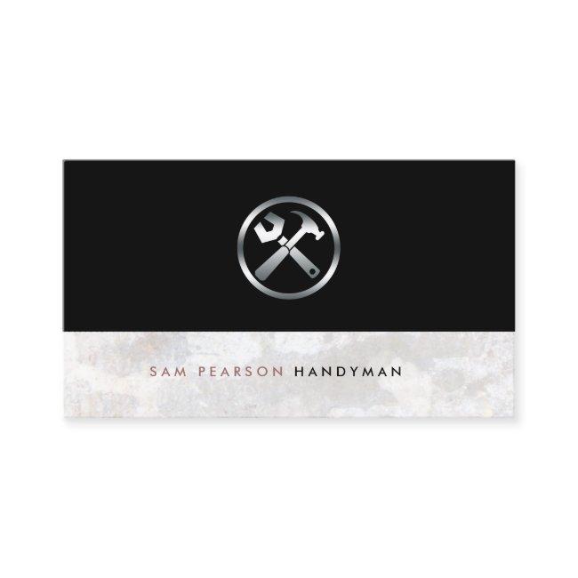 Handyman Bold Silver Repair Tools Icon Elegant