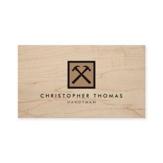 Handyman, Carpenter, Builder Brown Logo on Wood