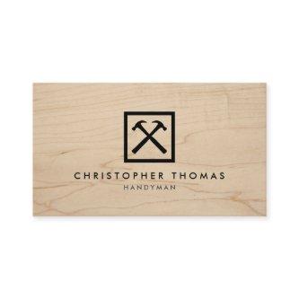 Handyman, Carpenter, Builder Logo on Wood II