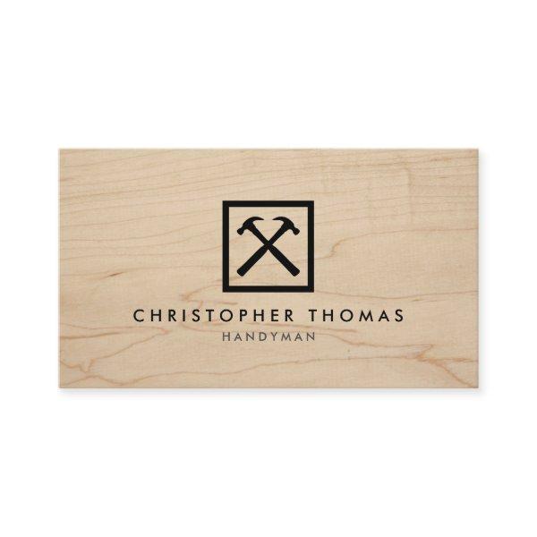 Handyman, Carpenter, Builder Logo on Wood II