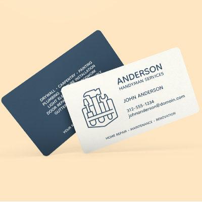 Handyman Home Repair Business Indigo Blue Custom