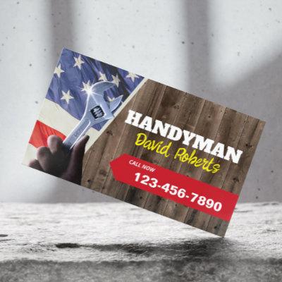Handyman Maintenance Plumbing Patriotic Wood