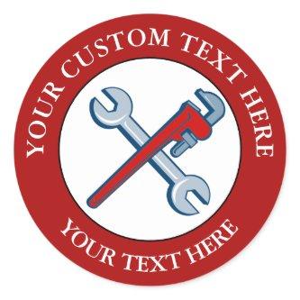 Handyman Plumber Icon1 1/2" Classic Round Sticker