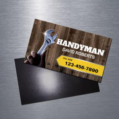 Handyman Repair Maintenance Plumbing Service Wood  Magnet