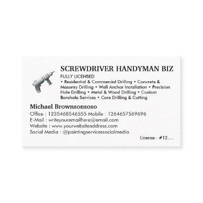 Handyman Screwdriver Drill Contractor Mechanic