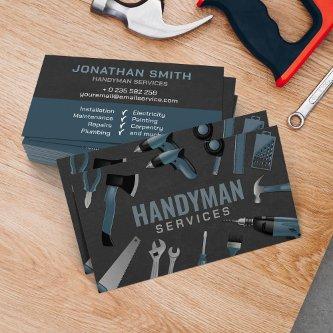 Handyman services blue grey tools