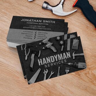 Handyman services grayscale tools grunge