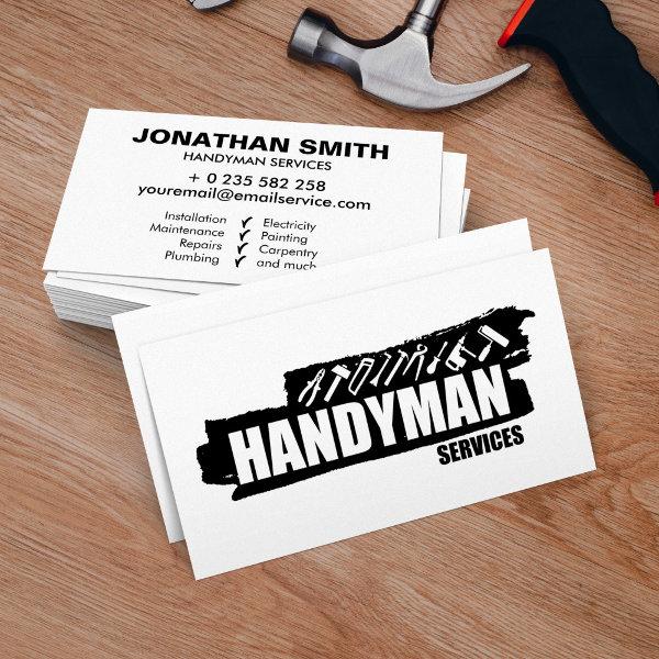 Handyman services simple black and white