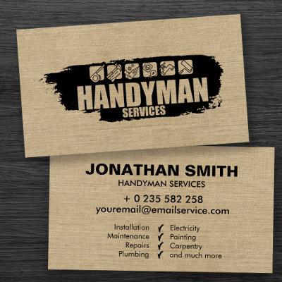 Handyman services simple black grungy