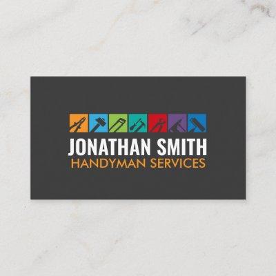 Handyman services tools colorful icons