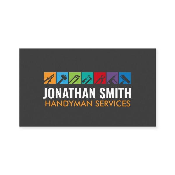 Handyman services tools colorful icons