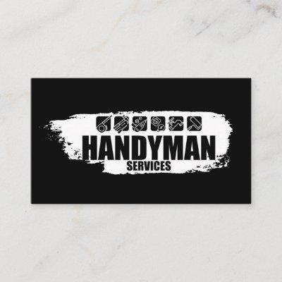 Handyman services  white paint and icons