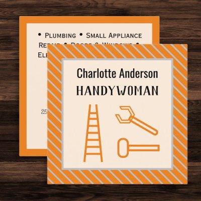 Handywoman Modern Orange Customizable QR Code Square