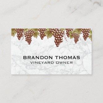 Hanging Wine Grapes | Marble Background