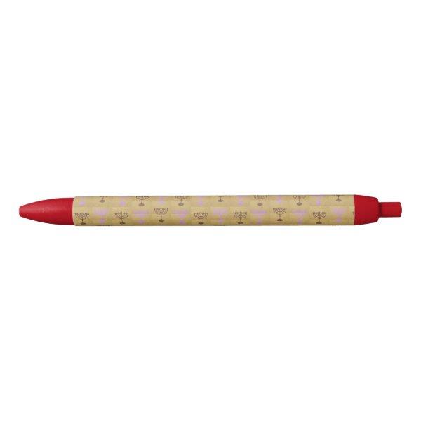 Hanukkah Festival Party Gold Menorah Pattern Neck Pen