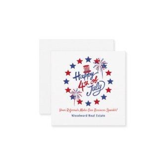 Happy 4th of July Business Sparkle | Realtor Mini  Note Card