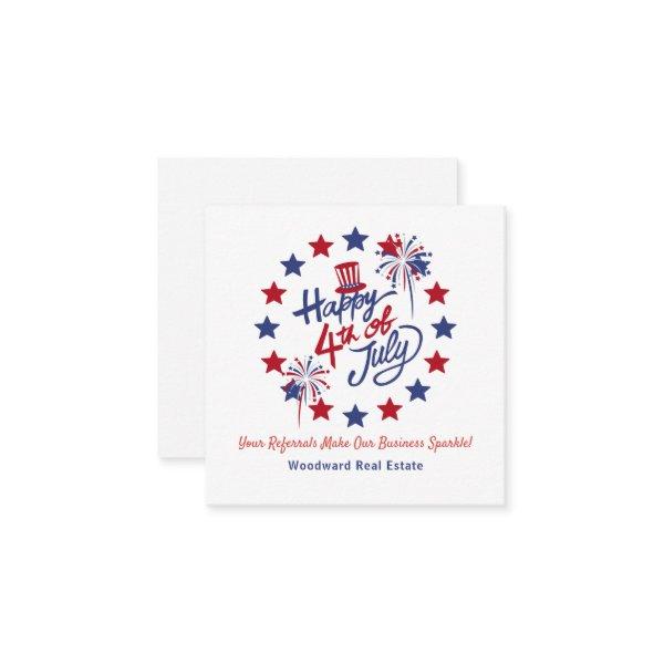 Happy 4th of July Business Sparkle | Realtor Mini  Note Card