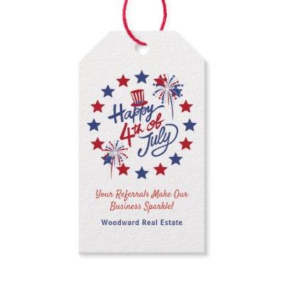 Happy 4th of July Realtor Patriotic Summer Pop By  Gift Tags