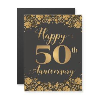 Happy Anniversary Golden Wedding magnetic card