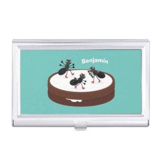Happy ants ice skating on cookie cartoon  case