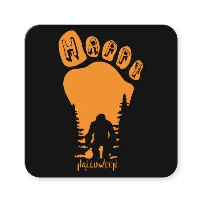 Happy Big Foot Halloween Square