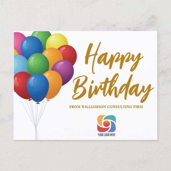 Happy Birthday Balloons Chic Custom Company Postcard