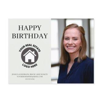 Happy Birthday Contact Info Photo Real Estate    Postcard