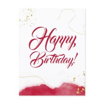Happy birthday minimalist abstract modern design postcard