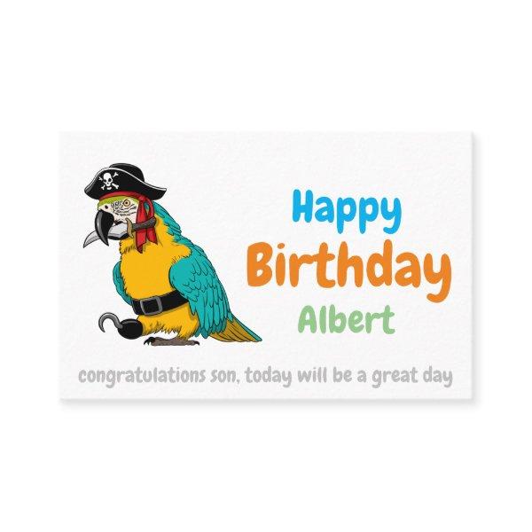 Happy Birthday pirate parrot