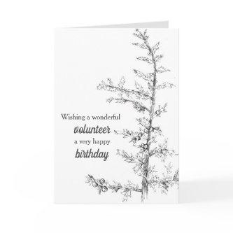 Happy Birthday Volunteer Juniper Tree Branch Card