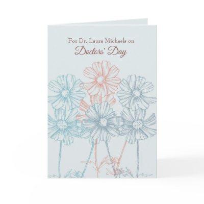Happy Doctors' Day Flowers Custom Name Card