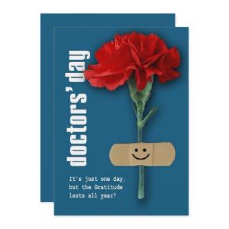 Happy Doctors' Day. Red Carnation Custom  Card