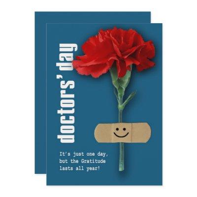 Happy Doctors' Day. Red Carnation Custom  Card