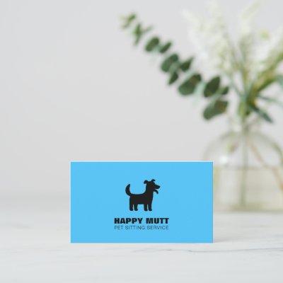 Happy Dog Logo Pet Sitting Service Care Sky Blue