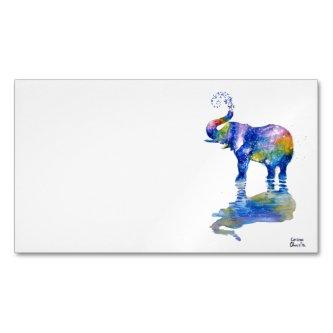 Happy elephant watercolor painting   magnet