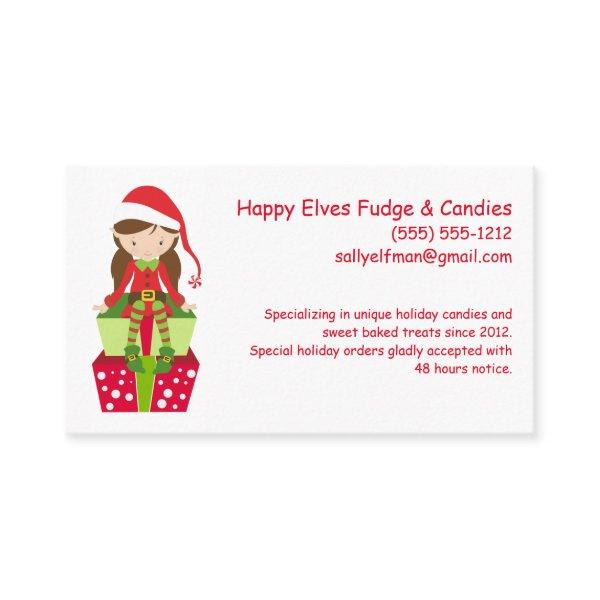Happy Elf Customizable Small Business Bakery Candy