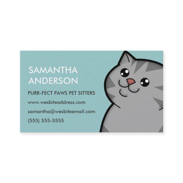 Happy Fat Silver Tabby Personalized