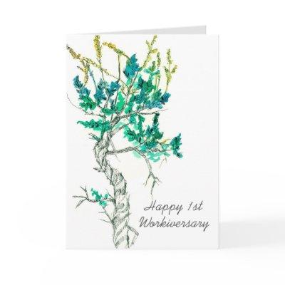 Happy First Workiversary Employee Sagebrush Plant Card