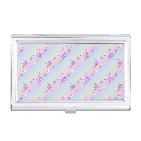 Happy Flying Witch Bright Pastel Rainbow Pattern  Case