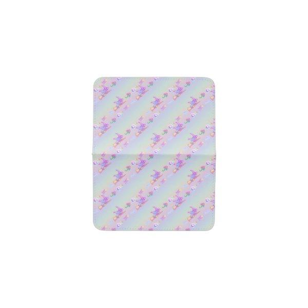 Happy Flying Witch Bright Pastel Rainbow Pattern Card Holder