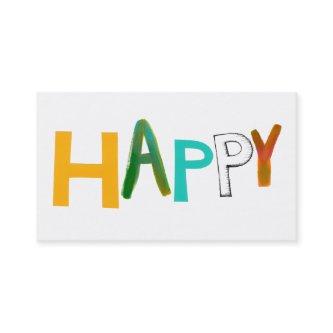 Happy fun colorful word art unique font design