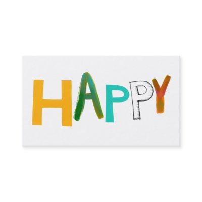 Happy fun colorful word art unique font design