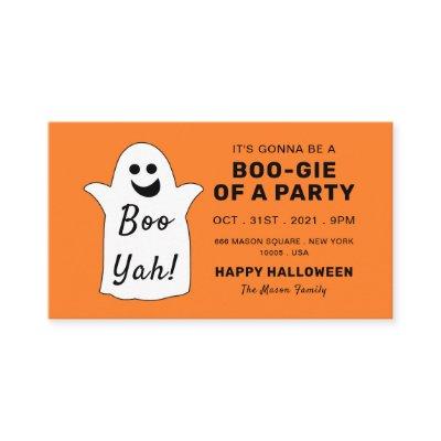Happy Ghost, Orange Halloween Party Ticket Invite