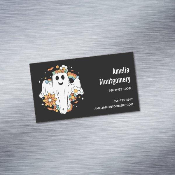 Happy Ghost Retro Hippie Vibe  Magnet