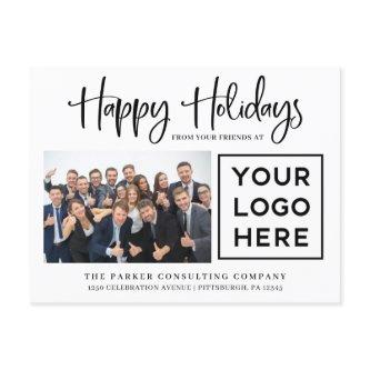 Happy Holidays | Corporate Photo and Your Logo Holiday Postcard
