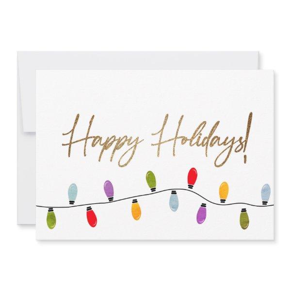 Happy Holidays Faux Gold Script Lights Company