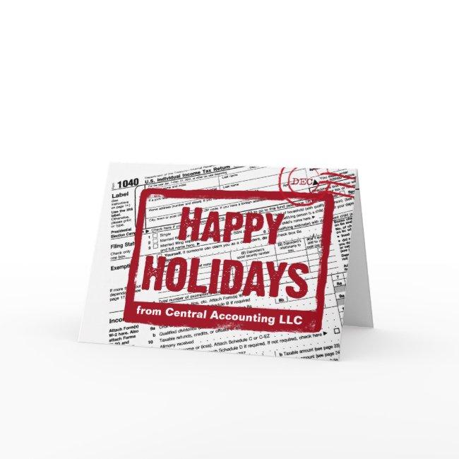 Happy Holidays Income Tax Form Holiday Card