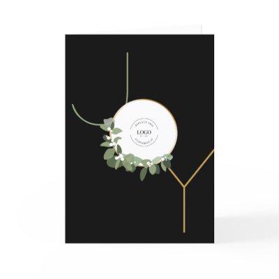 Happy Holidays No photo Vertical Joy Business Logo Holiday Card